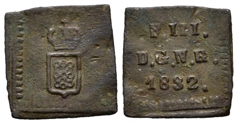 Fernando VII (1808-1833). 1/2 maravedí. 1832. Pamplona. (Cal 2019-30). Ae. 0,91 ...