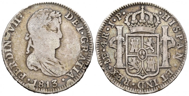 Fernando VII (1808-1833). 4 reales. 1813. Lima. JP. (Cal 2019-1067). Ag. 13,04 g...