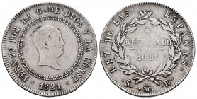 Fernando VII (1808-1833). 10 reales. 1821. Madrid. SR. (Cal 2019-1088). Ag. 13,34 g. MBC-. Est...45,00.