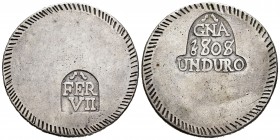 Fernando VII (1808-1833). 1 duro. 1808. Gerona. (Cal 2019-1201). Ag. 26,49 g. MBC. Est...160,00.