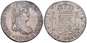 Fernando VII (1808-1833). 8 reales. 1813. Guatemala. RM. (Cal 2008-461). (Cal 2019-1226). Ag. 26,83 g. Ligera limpieza en anverso. . MBC+. Est...200,0...