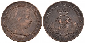 Isabel II (1833-1868). 2 1/2 céntimos de escudo. 1868. Jubia. OM. (Cal 2019-237). Ae. 6,20 g. MBC-. Est...25,00.