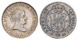 Isabel II (1833-1868). 1 real. 1850. Sevilla. RD. (Cal 2008-432). (Cal 2019-319). Ag. 1,31 g. Tono. EBC. Est...80,00.