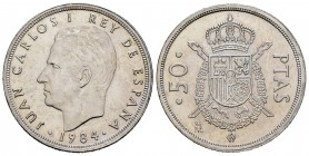 Juan Carlos I (1975-2014). 50 pesetas. 1884. Madrid. (Cal 2019-109). Cu-Ni. 12,56 g. SC-. Est...25,00.