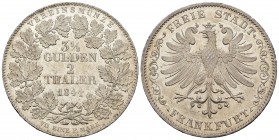 Alemania. Freie. 2 thaler / 3 1/2 gulden. 1841. (Dav-641). Ag. 37,09 g. Leves marcas y golpecitos en el canto. Brillo original. EBC+. Est...400,00.