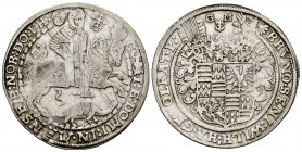 Alemania. Mansfeld. Bruno II., Wilhelm I., Johann Georg IV y Volrad VI. 1 thaler. 1608. GM. (Dav-6919). Ag. 28,44 g. MBC+. Est...275,00.
