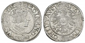 Austria. Fernando I. 3 groschen. 1548. Viena. (Markl-519). Ag. 2,17 g. MBC. Est...45,00.