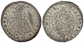 Austria. Leopold I. 15 kreuzer. 1690. (Herinek-1061). 6,39 g. MBC+. Est...70,00.