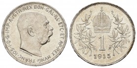 Austria. Franz Joseph I. 1 corona. 1915. (Km-2820). Ag. 5,00 g. Brillo original. SC-. Est...20,00.