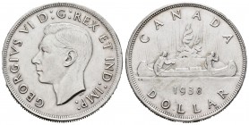 Canadá. George VI. 1 dollar. 1938. (Km-37). Ag. 23,27 g. EBC. Est...50,00.