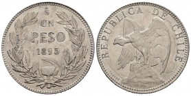 Chile. 1 peso. 1895. Santiago. (Km-152). Ag. 20,03 g. EBC. Est...65,00.