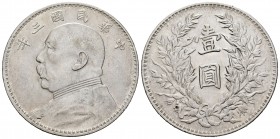 China. Yuan Shih Kai. 1 dollar. 1914 (año 3). (Km-Y329). Ag. 26,48 g. EBC-. Est...90,00.