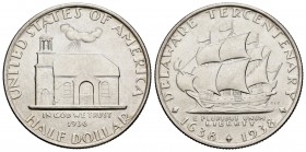 Estados Unidos. 1/2 dollar. 1936. (Km-179). Ag. 12,48 g.  Delaware Tercentenary. 1639-1938. SC. Est...120,00.