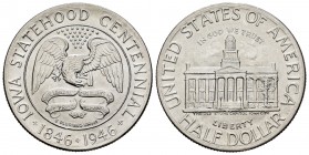 Estados Unidos. 1/2 dollar. 1946. (Km-197). Ag. 12,53 g. Centenario del Estado de Iowa. 1846-1946. SC. Est...120,00.