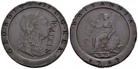 Gran Bretaña. George III. 2 pence. 1797. (Km-619). (S-3776). Ae. 56,06 g. Grabado W. ATKIN. Golpes en el canto. MBC. Est...60,00.