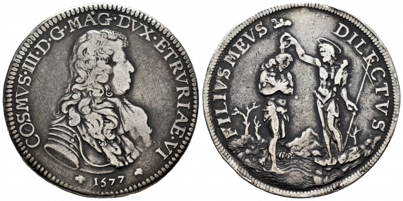 Italia. Firenze. Cosimo III, Medici (1670-1723). Piastra. 1677. (Galeotti VII, 9...