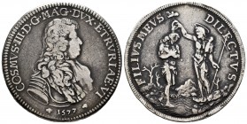 Italia. Firenze. Cosimo III, Medici (1670-1723). Piastra. 1677. (Galeotti VII, 9). (Dav-4209). Ag. 30,27 g. MBC-. Est...300,00.