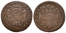 Malta. Enmanuel Pinto de Fonseca. Carlino. 1748. (Km-242). (Gomes-no cita). Ae. 3,94 g. Escasa. MBC. Est...150,00.