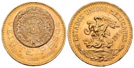 México. 20 pesos. 1959. (Km-478). Au. 16,72 g. SC. Est...700,00.