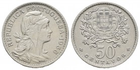 Portugal. 50 centavos. 1935. (Km-577). (Gomes-20.06). Cu-Ni. 4,42 g. Muy escasa. EBC. Est...170,00.