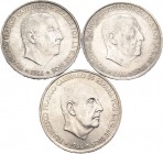 Lote de 3 monedas de 100 pesetas de 1966 con estrellas 66 (2) y 67 (1). A EXAMINAR. MBC+/EBC. Est...25,00.