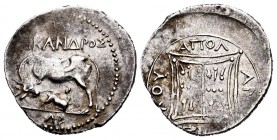 Iliria. Apollonia. Dracma. 250-48 a.C. (Gc-1878). Ag. 3,21 g. MBC. Est...30,00.