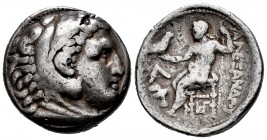 Imperio Macedonio. Alejandro III Magno. Tetradracma. 315-294 a.C. Amphipolis. (Price-447). Rev.: Zeus sentado a izquierda con cetro y águila, delante ...
