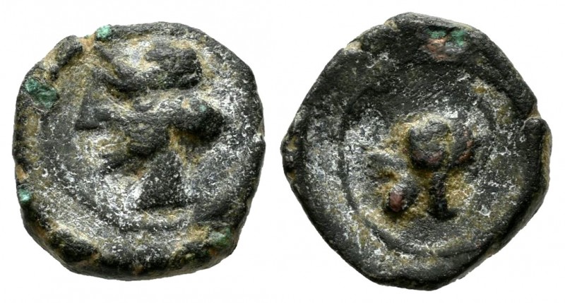 Cartagonova. 1/4 de calco. 225-215 a.C. Cartagena (Murcia). (Abh-521). Anv.: Cab...