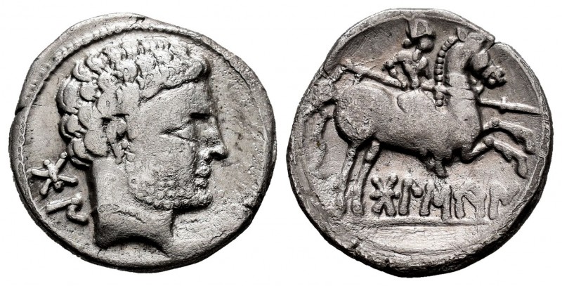 Bolskan. Denario. 80-72 a.C. Huesca. (Abh-1911). (Acip-1422). (C-12). Ag. 3,29 g...