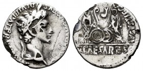 Augusto. Denario forrado. 7-6 d.C. Lugdunum. Ag. 2,12 g. BC. Est...25,00.