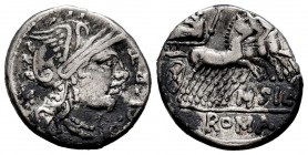 Curtia. Denario. 116-115 a.C. Norte de Italia. (Ffc-669). (Craw-285-2). (Cal-534). Ag. 3,89 g. BC+. Est...40,00.