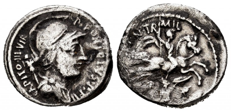 Fonteia. Denario. 55 a.C. Roma. (Ffc-723). (Craw-429-1). (Cal-594). Ag. 3,78 g. ...