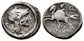 Manlia. Denario. 113-112 a.C. Roma. (Ffc-836). (Craw-295/1). Ag. 3,85 g. MBC-/BC+. Est...35,00.