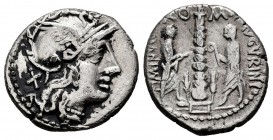 Minucia. Denario. 134 a.C. Roma. (Ffc-927). (Craw-248-1v). (Cal-1028). Ag. 3,78 g. BC+. Est...40,00.