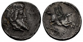 Titia. Denario. 90 a.C. Italia Central. (Ffc-1142). (Seaby-1). Ag. 3,94 g. MBC. Est...65,00.