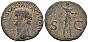 Claudio I. As. 42 d.C. Roma. (Spink-1862). (Ric-116). Rev.: SC. Minerva en pie a derecha con lanza y escudo. Ae. 11,42 g. MBC-. Est...75,00.