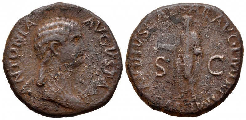 Antonia. Dupondio. 41-42 d.C. Roma. (Spink-1902). (Ric-92). Ae. 12,33 g. BC. Est...