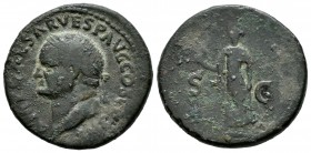 Vespasiano. As. 74 d.C. Roma. (Spink-2361 variante). Anv.: IMP CAESAR VESP AVG COS (V CENS). Busto laureado de Vespasiano a izquierda. Rev.: SC. Spes ...