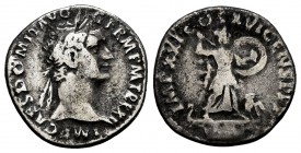 Domiciano. Denario. 92-93 d.C. Roma. (Spink-2736 variante). Rev.: IMP XXI COS XVI CENS PPP. Ag. 3,01 g. BC. Est...30,00.