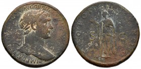 Trajano. Sestercio. 98-117 d.C. Roma. (Ric-479). Rev.: SPQR OP(IMO PRINCIPI) SC. Ae. 22,13 g. BC+. Est...50,00.