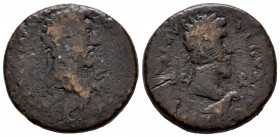 Marco Aurelio. Phoenicia, Byrtus. AE 26. 162-163 d.C. (Gic-1711). (Sng Cop-103). Ae. 14,71 g. Marco Aurelio y Lucio Vero. BC+. Est...180,00.