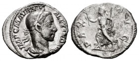 Alejandro Severo. Denario. 226 d.C. Roma. (Spink-7887). (Ric-168). Rev.: PAX AVG. Paz avanzando a izquierda con rama de olivo y cetro. Ag. 3,73 g. BC....