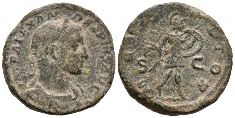 Alejandro Severo. Sestercio. 232 d.C. Roma. (Spink-7979). (Ric-635). Rev.: Marte...
