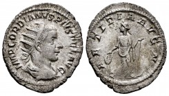 Gordiano III. Antoniniano. 241-243 d.C. Madrid. (Spink-8617). (Ric-86). Rev.: LAETITIA AVG N. Laetitia en pie a izquierda con corona y ancla. Ag. 3,30...
