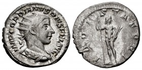 Gordiano III. Antoniniano. 241-243 d.C. Roma. (Spink-8615). Rev.: IOVI STATORI. Júpiter en pie a derecha con cetro y haz de rayos. Ag. 4,00 g. MBC+. E...
