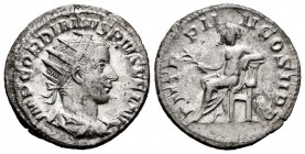 Gordiano III. Antoniniano. 241-242 d.C. Madrid. (Spink-8645). (Ric-88). (Seaby-250). Rev.: P M TR P IIII COS II P P. Apolo sentado a izquierda con ram...
