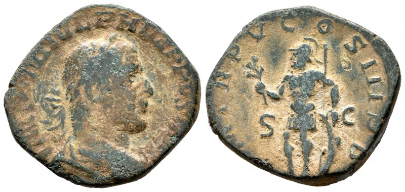 Filipo I. Sestercio. 248 d.C. Roma. (Spink-9007). (Ric-152). Rev.: P M TR P V CO...