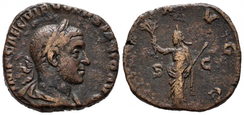 Volusiano. Sestercio. 251-252 d.C. Roma. (Spink-9790). (Ric-256a). Rev.: (PAX) A...