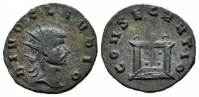 Claudio II El Gótico. Antoniniano. 268-270 d.C. Roma. (Ric-261c). Rev.: CONSEGRATIO. Altar. 2,41 g. MBC. Est...45,00.