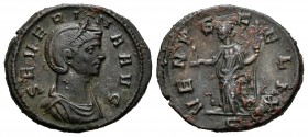Severina. Denario. 274-275 d.C. Roma. (Spink-11710). (Ric-6). Rev.: VENVS FELIX. Venus en pie a izquierda con ¿manzana? y cetro. Ae. 2,67 g. Concrecio...